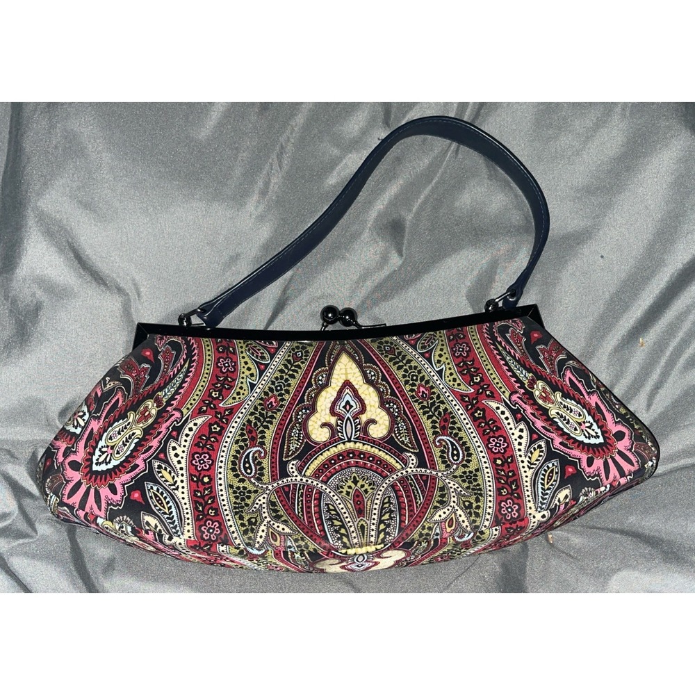 Talbots Purse Kiss‎ Lock Green Blue Black Dress Retro 1960s style Fab Handbag